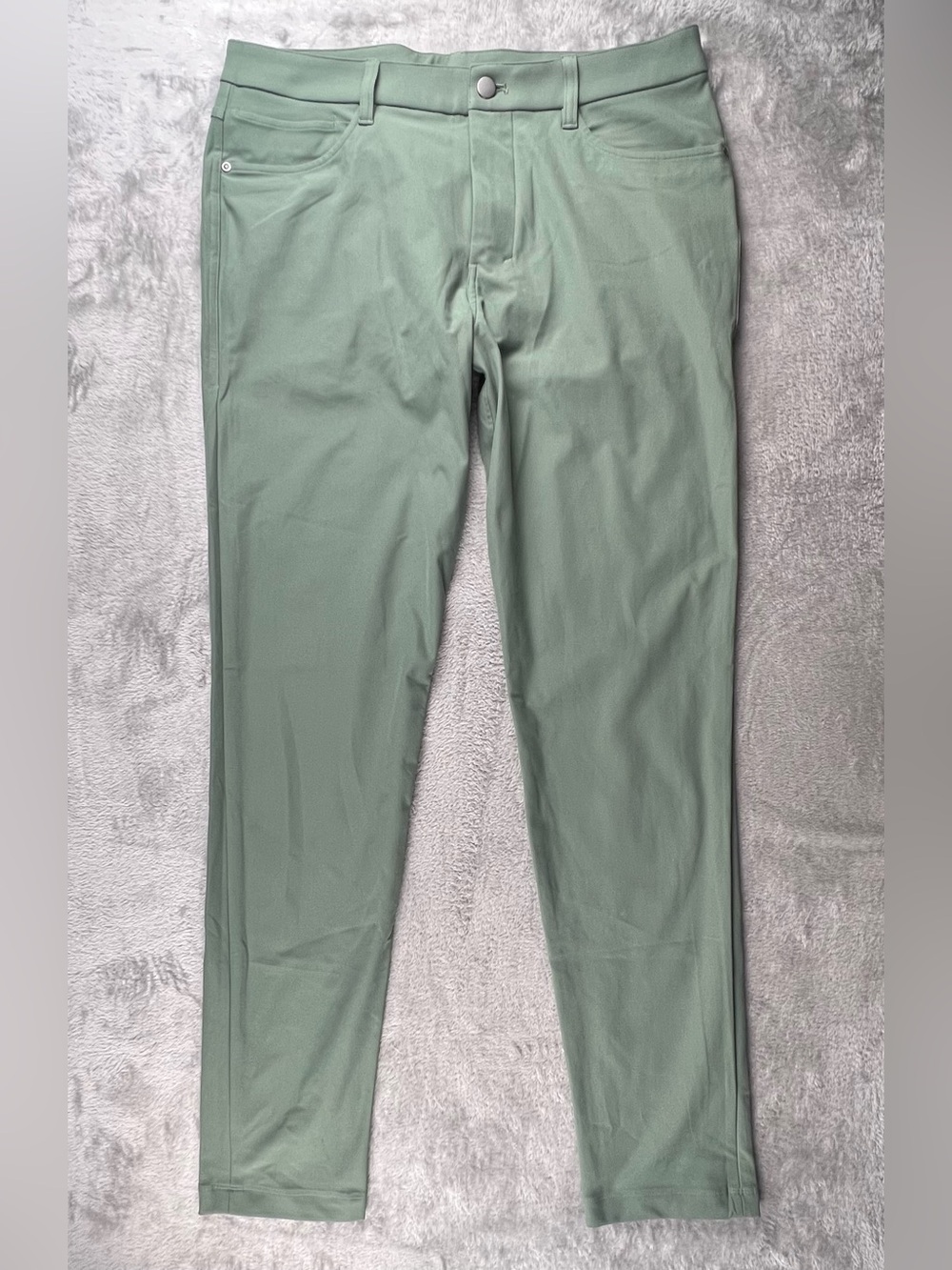 Lululemon ABC Slim Fit 5 Pocket Pant Warpstreme Sage Green Mens 32 Chino LM5AQSS